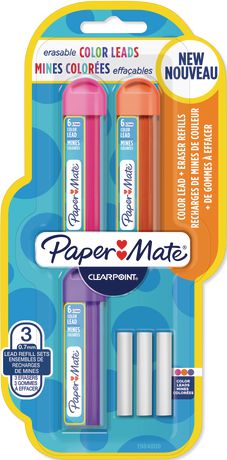 Mechanical Pencils 0.7mm Assorted Color Leads and Eraser Refills