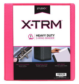 1" Pink Heavy Duty Vinyl Binder