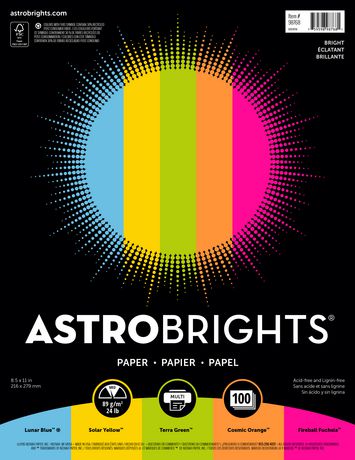 Astrobrights 5-Color Assorted Bright Paper
