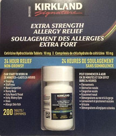Kirkland Extra Strength Allergy Relief 10mg 200 Tablets