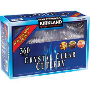 Crystal Clear Cutlery Plastic Forks, Spoons, Knives