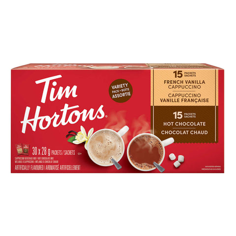 Tim Hortons Hot Chocolate and French Vanilla Cappuccino Variety Pack