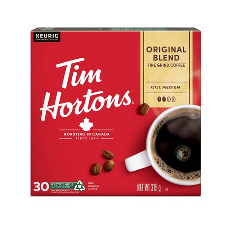 Tim Hortons Original Blend Coffee - 30 K-CUP Pods